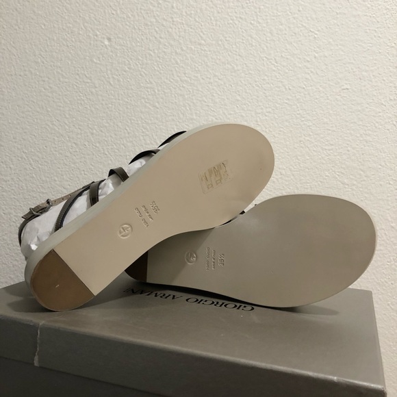 Armani metallic leather thing sandals size 35 1/2 - Picture 3 of 3